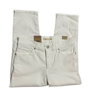Levi's Women's White Denim Mid Rise Capri ‎ Ankle Jeans Tummy Smoothing Size 8
